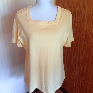 Coral Bay Square Neck Short Sleeve Yellow Shirt